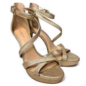 Gianni Bini Corielle Metallic Gold Heels Women's Stiletto Dress Evening Formal 9